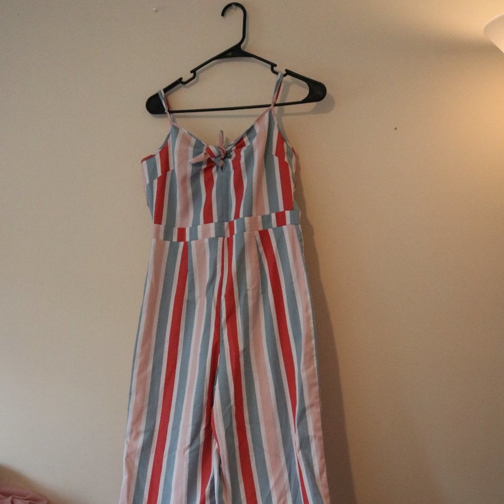 Multi-Color Linen Sleeveless Jumpsuit